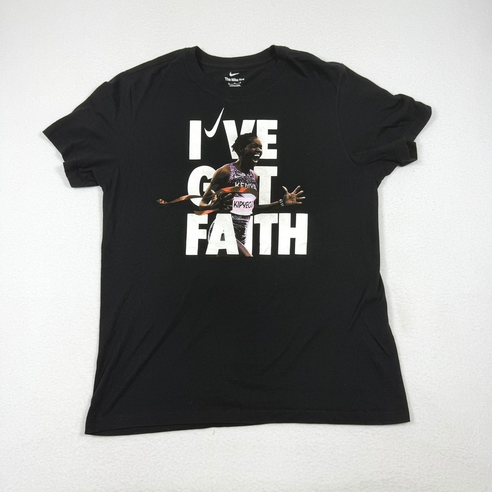 Nike Faith Kipyegon Ive Got Faith Graphic T-Shirt Mens Medium Black Running Tee